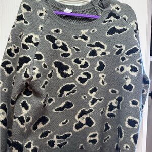 By Together Gray and Black Leopard Sweater